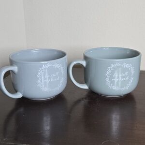 "Be Still My Heart” Wide Bowl Mugs (Set of 2)